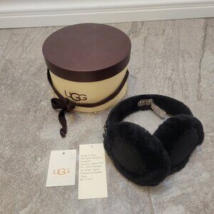 UGG Womens Earmuff Sheepskin Shearling black Non-Tech earmuffs